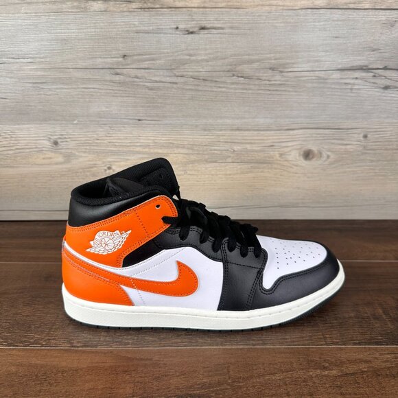 Nike Air Jordan 1 Mid Mens Size 9 Starfish White Sail Black DQ8426 801 - Picture 3 of 9